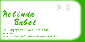 melinda babel business card